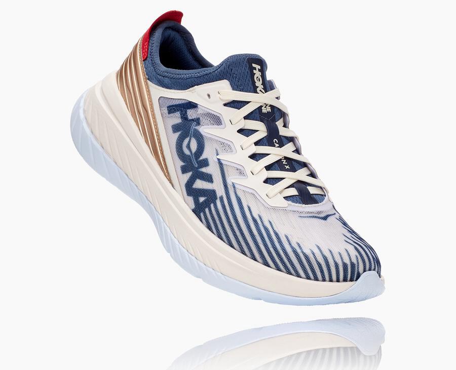 Hoka One One Koşu Ayakkabısı Kadın Beyaz/Mavi - Carbon X-Spe - ZE9156402